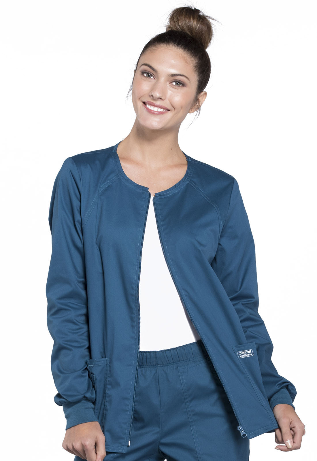 Women's Zip Front Jacket - Caribbean Blue